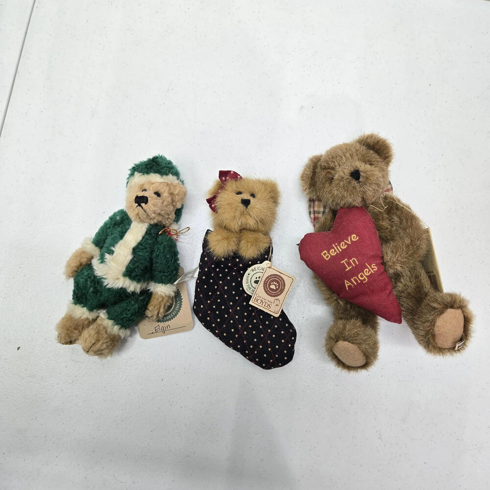 Boyds‎ Bears Clarence Elgin Stocking Ornament Lot of 3